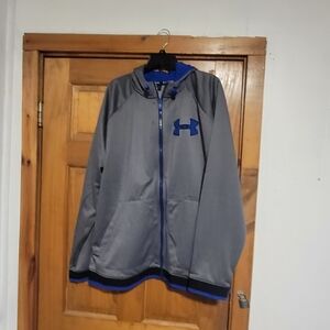 Under Armour Gray Jacket with Blue Trim
